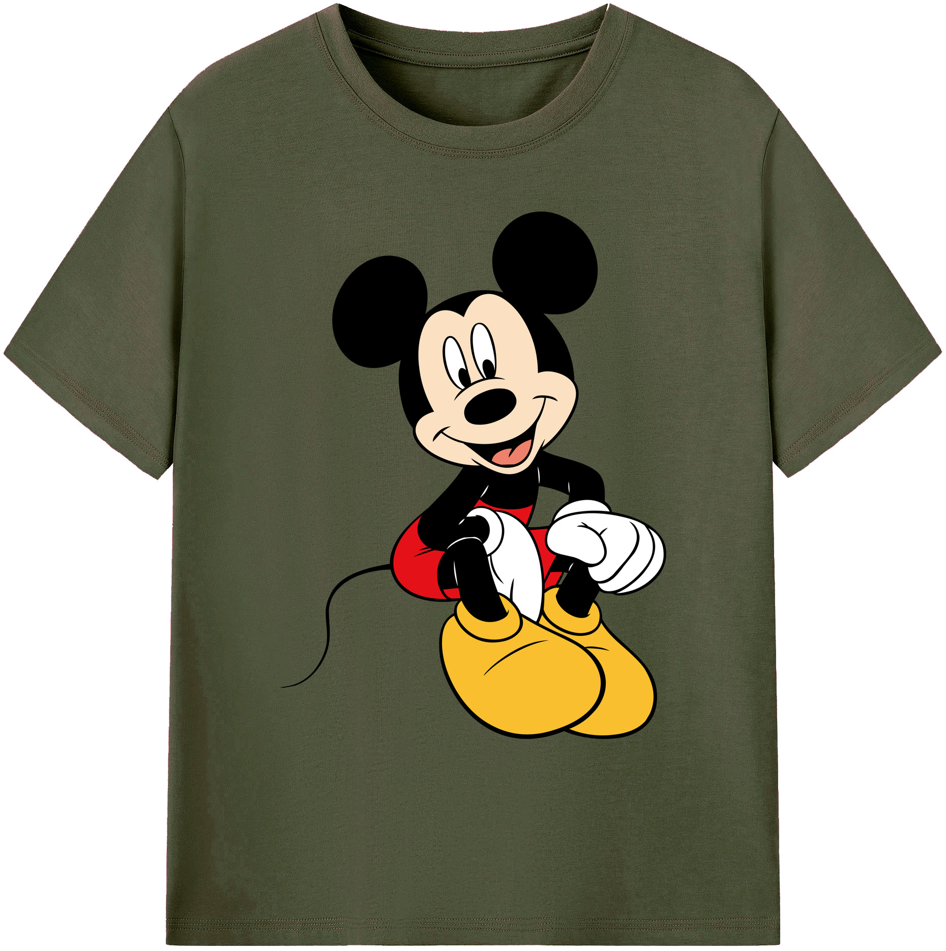 ミッキーマウス Mickey Mouse 綿100％ メンズ半袖Tシャツ｜肌触りやわらか＆通気性